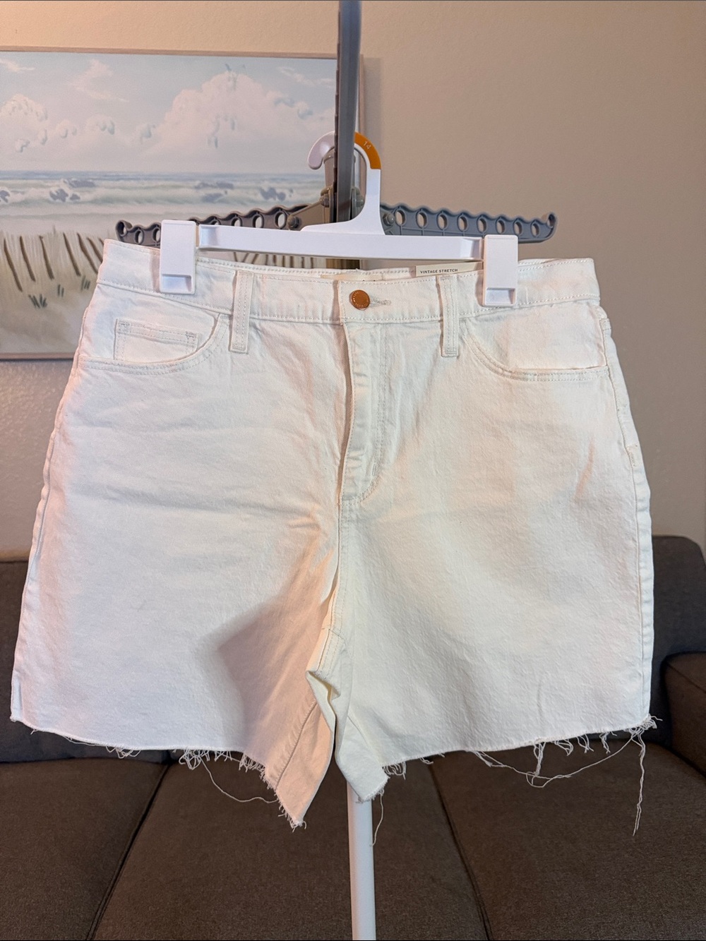 Universal Thread White High-Rise Denim Shorts with Raw Hem